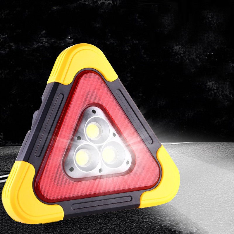 Compatible with Apple, Car Tripod Warning Sign Car Triangle Sign Auto Luminous Car Tripod Parking Reflective Solar Light - Zambeel