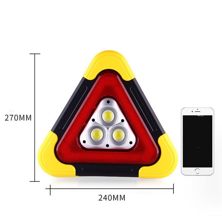 Compatible with Apple, Car Tripod Warning Sign Car Triangle Sign Auto Luminous Car Tripod Parking Reflective Solar Light - Zambeel