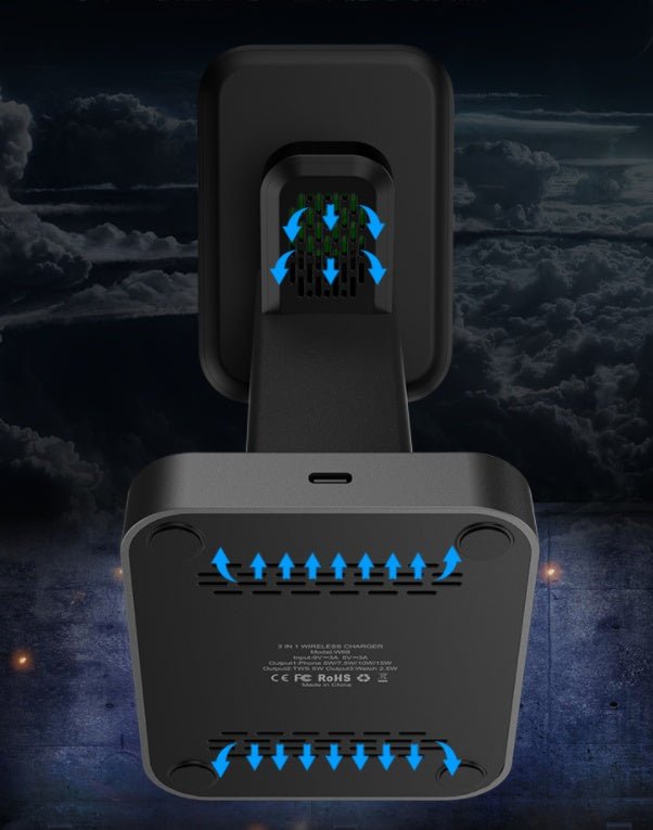 Compatible with Apple, Compatible with Apple , Magnetic Wireless Charger For Apple Mobile Phone Magsafe Three - in - one Wireless Charger - Zambeel