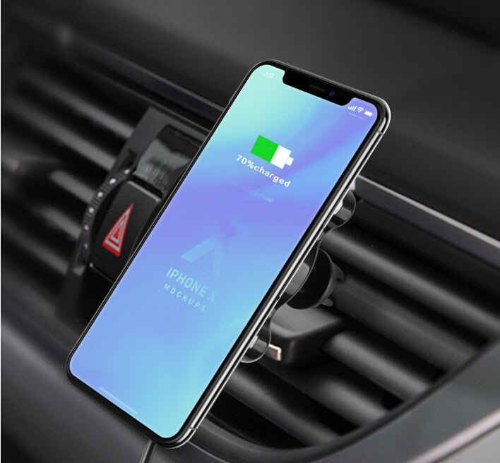 Compatible With Apple, QI Magnetic Car Mount Wireless Charger - Zambeel