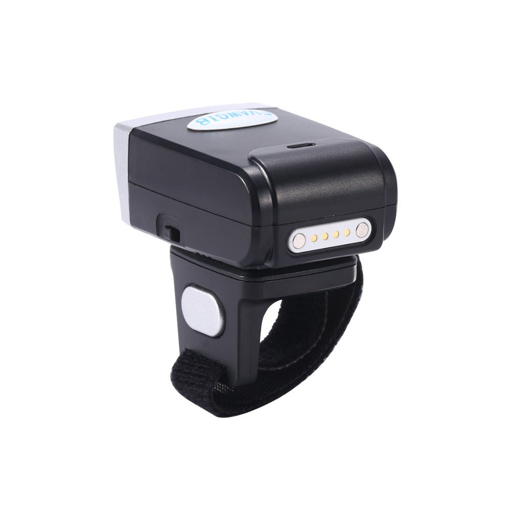 Compatible with Apple , QR Code Wireless Bluetooth Scanning Gun Portable Ring Wearable Scanner - Zambeel