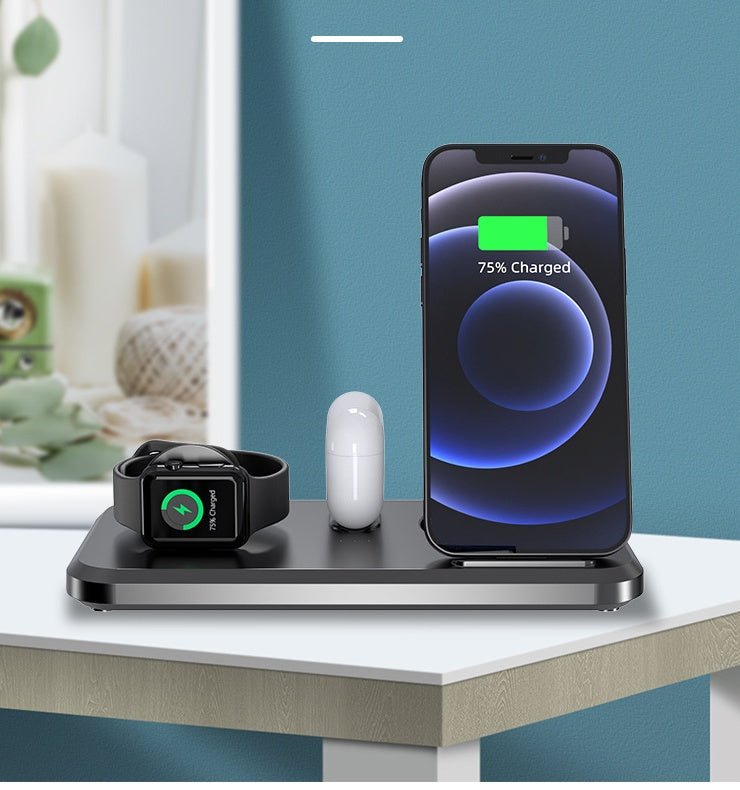 Compatible with Apple , The New 15W Three - in - one Wireless Charging Double Folding Multifunctional Wireless Charger Universal - Zambeel