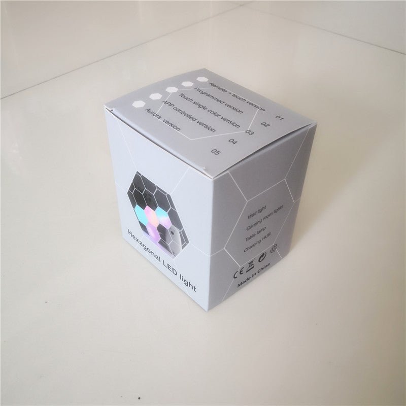 Compatible with Apple, Wireless Smart Phone Controlled LED Modular Honeycomb Light DIY Assembly Hexagonal Quantum Light Working With Android IOS System - Zambeel