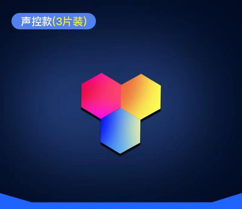 Compatible with Apple, Wireless Smart Phone Controlled LED Modular Honeycomb Light DIY Assembly Hexagonal Quantum Light Working With Android IOS System - Zambeel