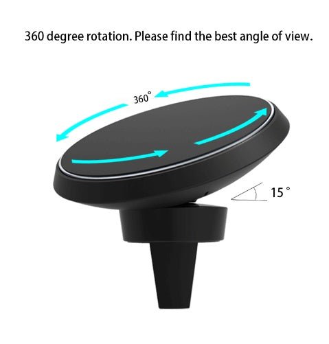 Compatible With Qi Wireless Charger Car Air Vents Clamp Magnetic Stand Holder W3 Charging - Zambeel