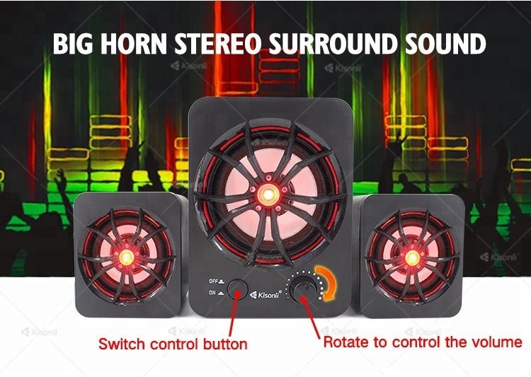 Computer Audio Glowing Colorful Light Mini Phone Speaker - Zambeel