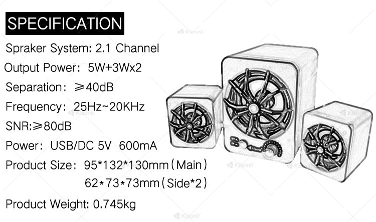 Computer Audio Glowing Colorful Light Mini Phone Speaker - Zambeel