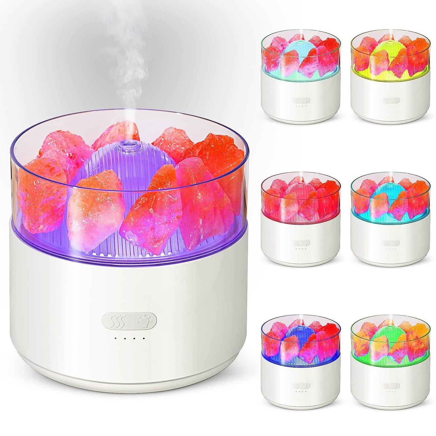 Cool - Mist Impeller Air Humidifier Crystal Salt Aroma Diffuser Incense Machine Fogger Essential Oil Lamp Difusor Ambient Light - Zambeel