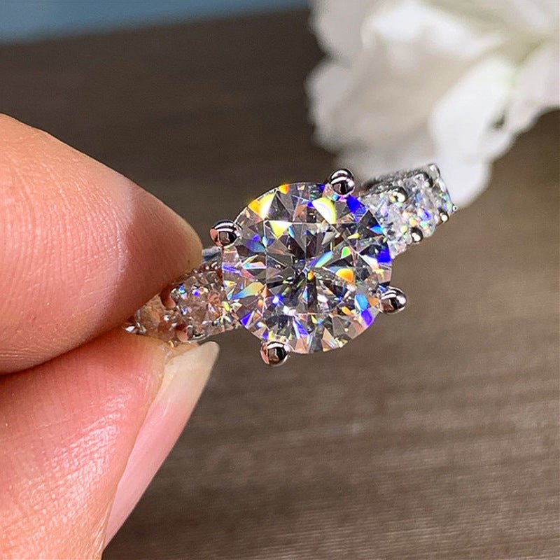 Copper Inlaid Zircon Ring Women - Zambeel