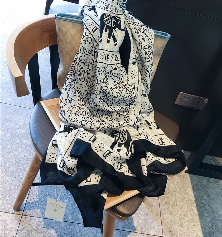 Cotton And Linen Ethnic Style Fake Sunscreen Scarf - Zambeel