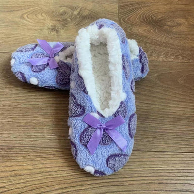 Cozy Heart - Pattern Fleece Indoor Slippers - Zambeel