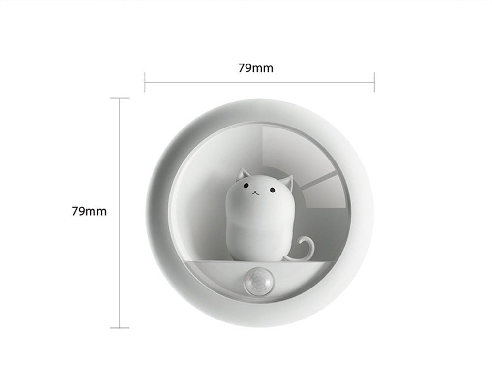 Creative Cute Cat Night Light Cartoon Charging Human Body Induction Lamp LED Night Owl Atmosphere Light Up Night Bedside Night Light - Zambeel