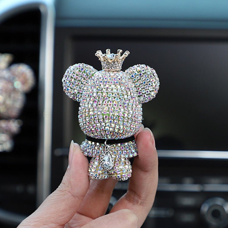 Creative Diamond - studded Bear Perfume Clip For Car Air Outlet - Zambeel