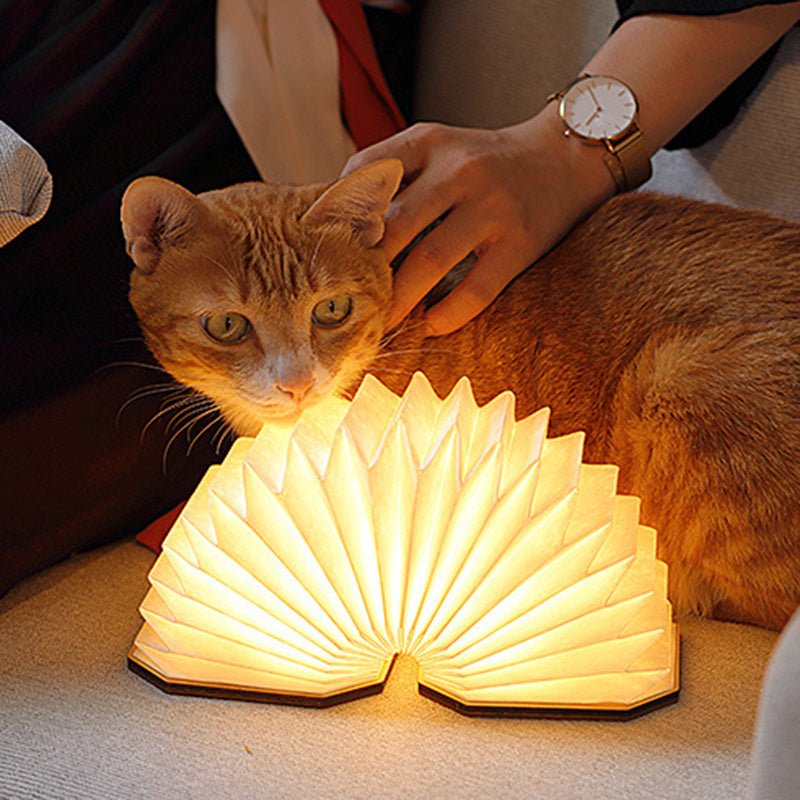 Creative Gift Led Portable Retro Lamp Usb Rechargeable Wooden Lamp 360 Degree Folding Organ Lamp - Zambeel