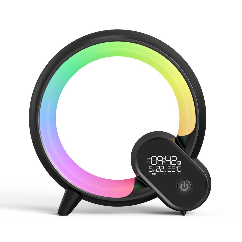 Creative Q Light Analog Sunrise Digital Display Alarm Clock Bluetooth Audio Intelligent Wake - up Q Colorful Atmosphere Light - Zambeel