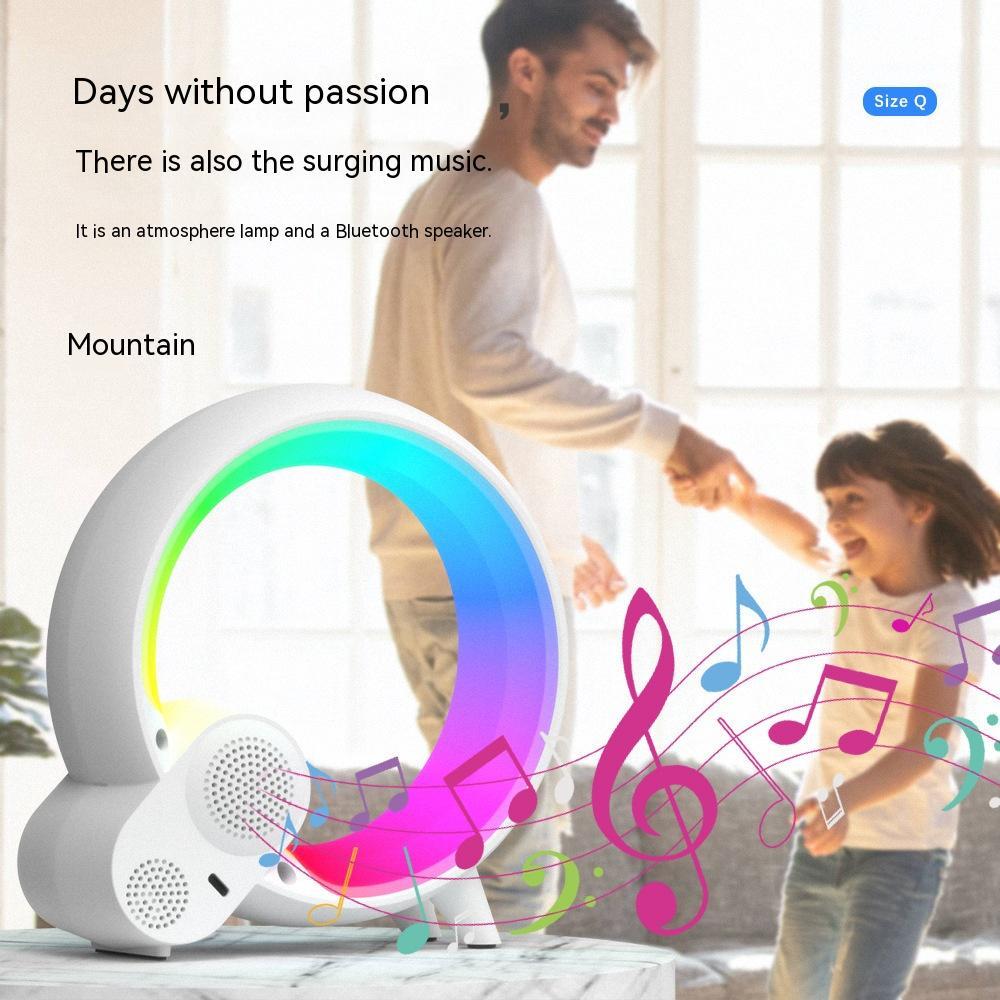 Creative Q Light Analog Sunrise Digital Display Alarm Clock Bluetooth Audio Intelligent Wake - up Q Colorful Atmosphere Light - Zambeel