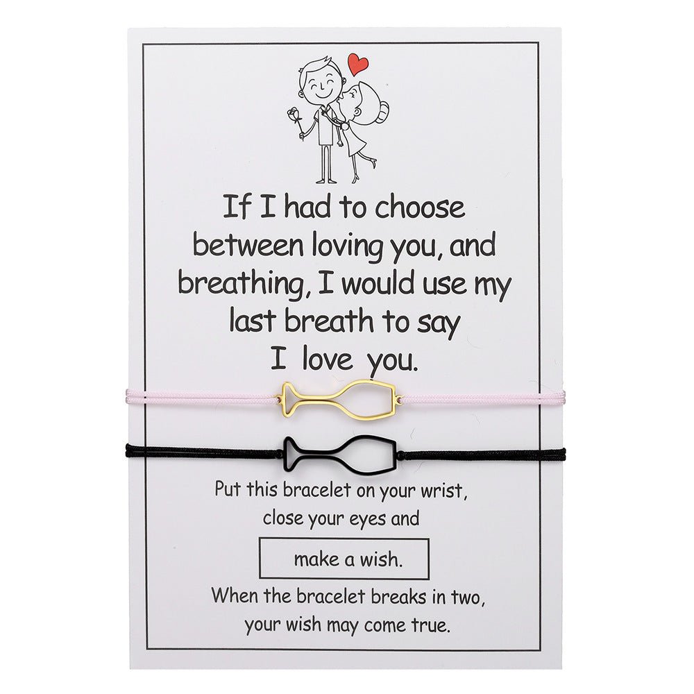 Creative Stainless Steel Champagne Woven Bracelet Adjustable - Zambeel