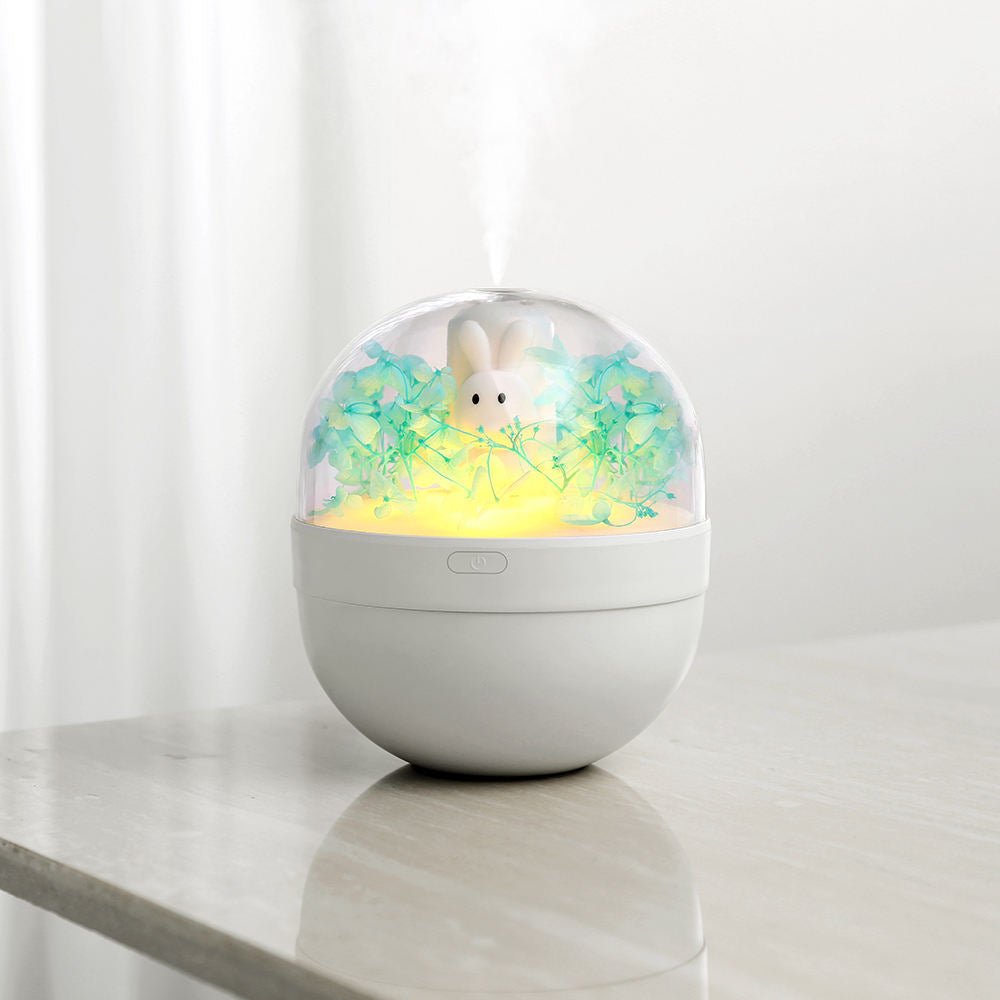 Creative Sweetheart Rabbit DIY Humidifier USB Mini Home Air Purifier Air Mini Cool Mist Preserved Flower Humidifier Preserved Flowers - Zambeel