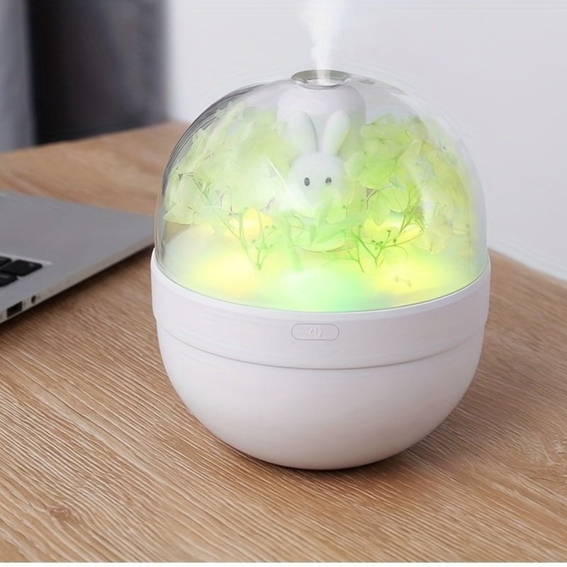 Creative Sweetheart Rabbit DIY Humidifier USB Mini Home Air Purifier Air Mini Cool Mist Preserved Flower Humidifier Preserved Flowers - Zambeel