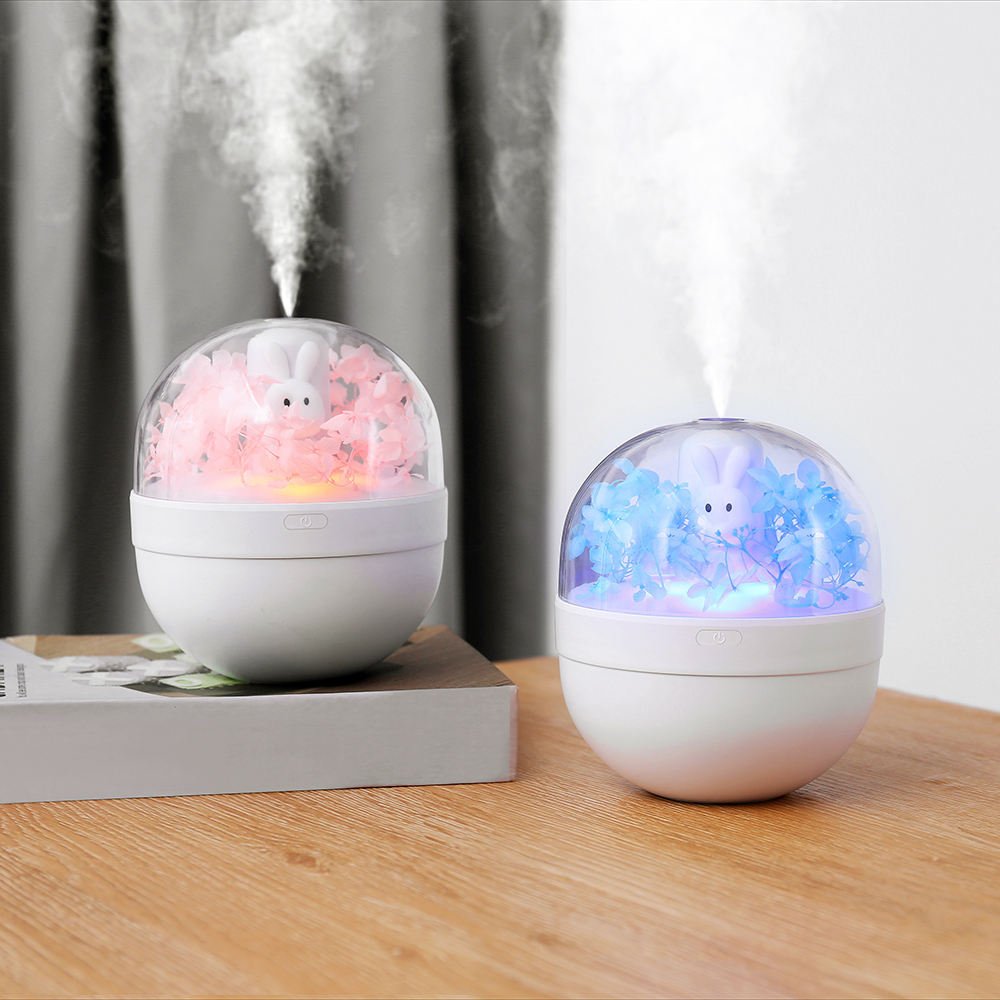 Creative Sweetheart Rabbit DIY Humidifier USB Mini Home Air Purifier Air Mini Cool Mist Preserved Flower Humidifier Preserved Flowers - Zambeel