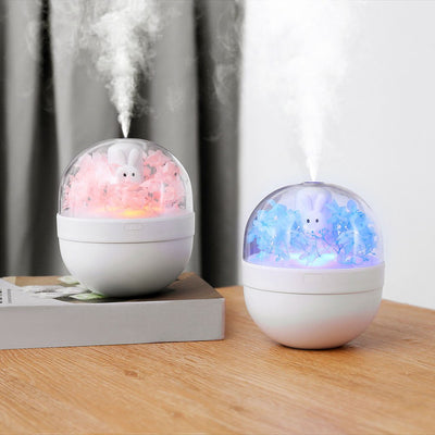 Creative Sweetheart Rabbit DIY Humidifier USB Mini Home Air Purifier Air Mini Cool Mist Preserved Flower Humidifier Preserved Flowers - Zambeel