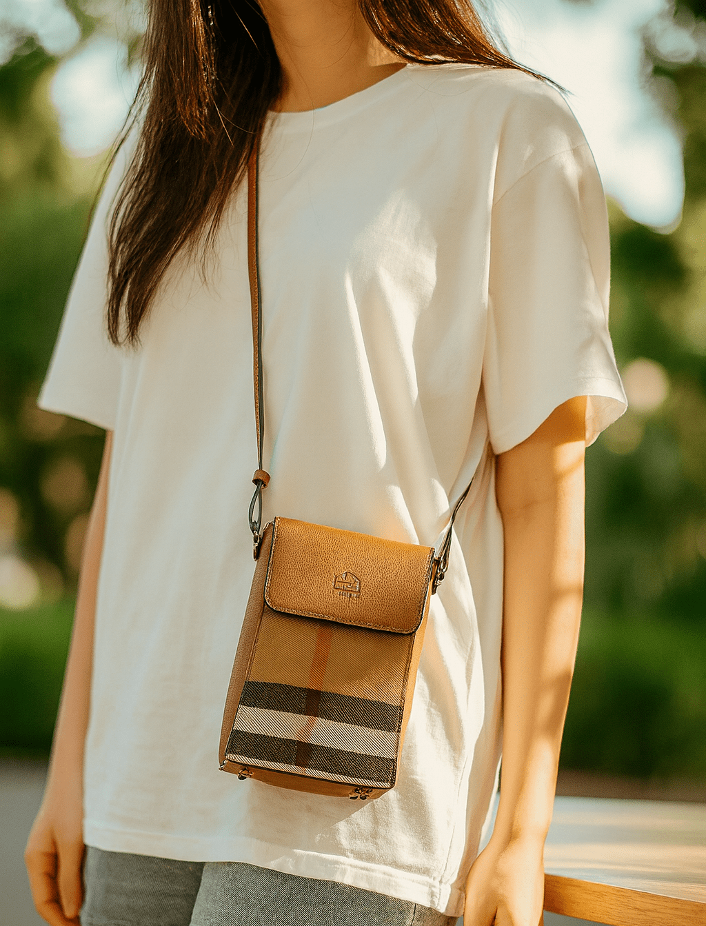 Crossbody Checkered Mini Bag - Zambeel