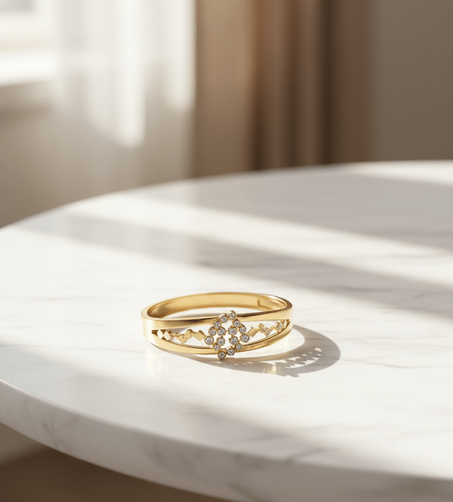 Crystal Bloom Gold Bangle - Zambeel