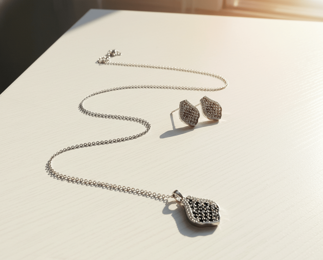 Crystal Leaf Drop Jewelry Set - Zambeel