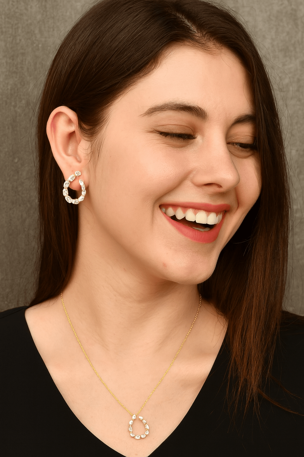 Crystal Loop Necklace Set - Zambeel