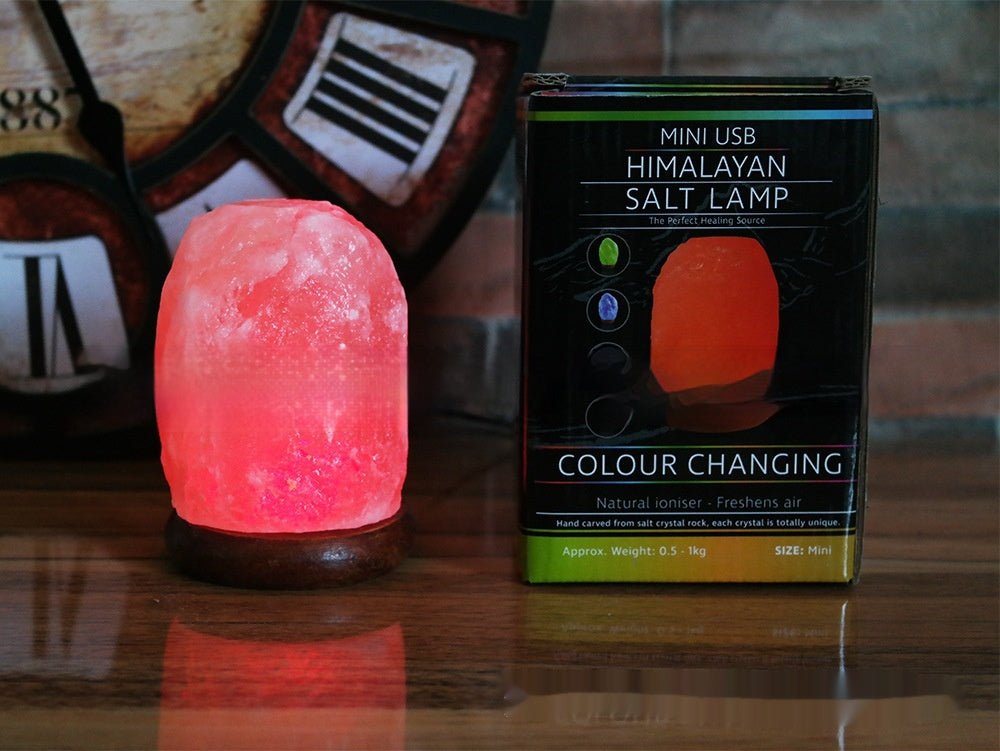 Crystal Salt USB Natural Colorful Color Changing Warm White Led Mineral Small Night Lamp - Zambeel