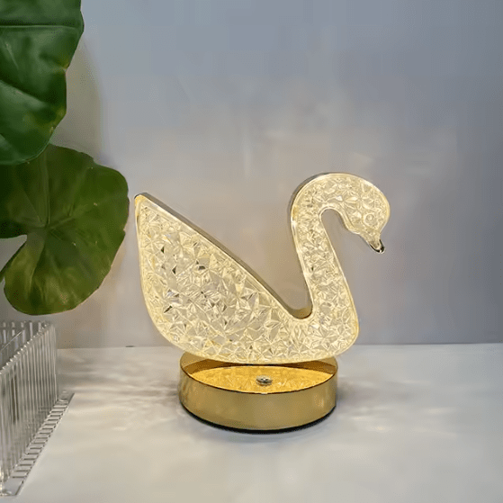 Crystal Swan LED Table Lamp - Zambeel