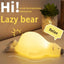 Cute Bear Silicone Night Light 3 Levels Atmosphere Table Lamp For Children Kid Bedroom Bedside Decor - Zambeel