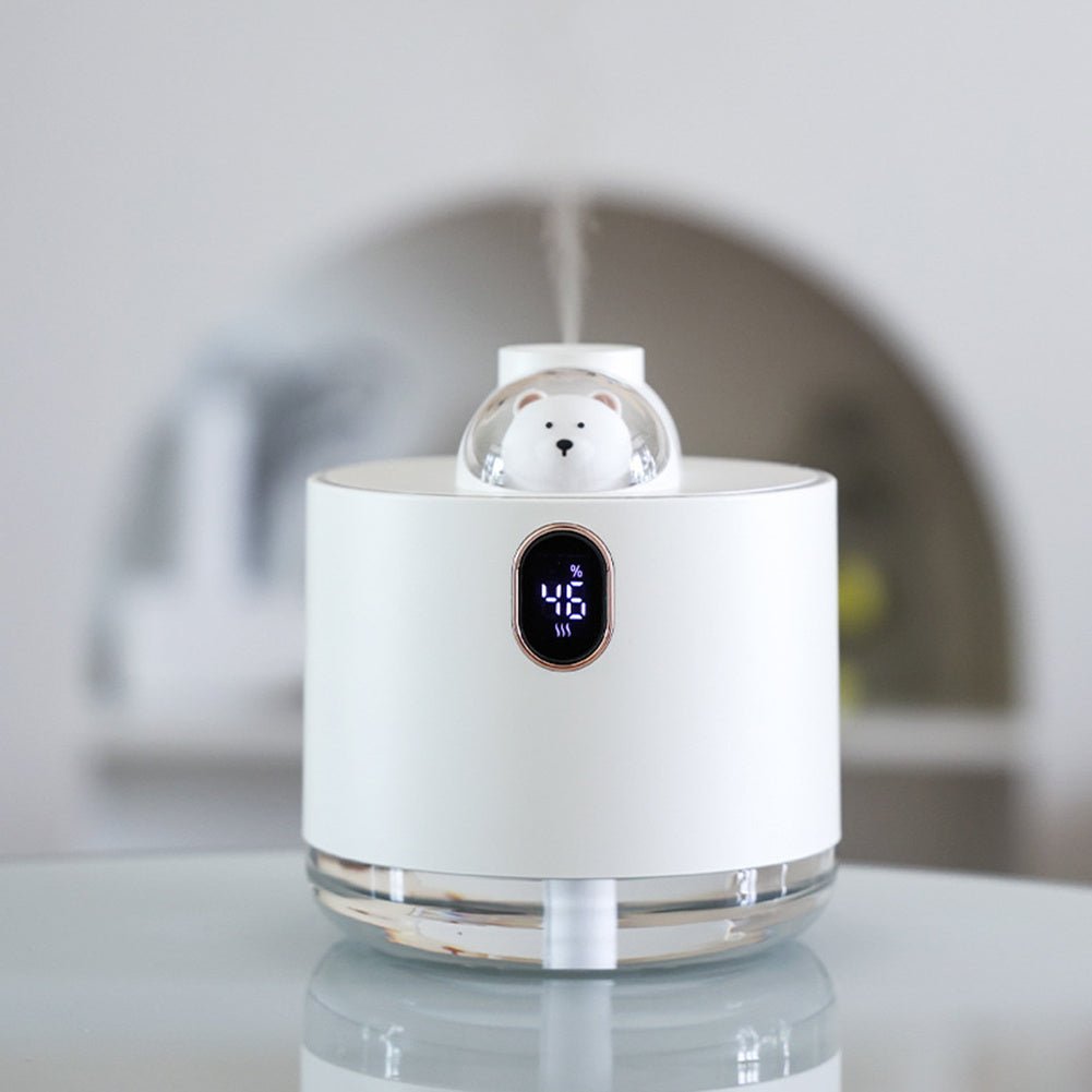 Cute Bear Wireless Air Humidifier USB Aromatherapy Diffuser With LED Lamp 500ML Portable Ultrasonic Mist Maker Water Car Fogger - Zambeel