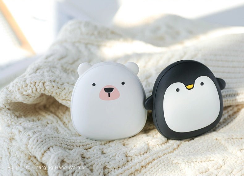 Cute Cartoon Penguin Polar Bear Electric Hand Warmers USB Rechargeable Double - Side Heating Pocket Power Bank Warmer - Zambeel