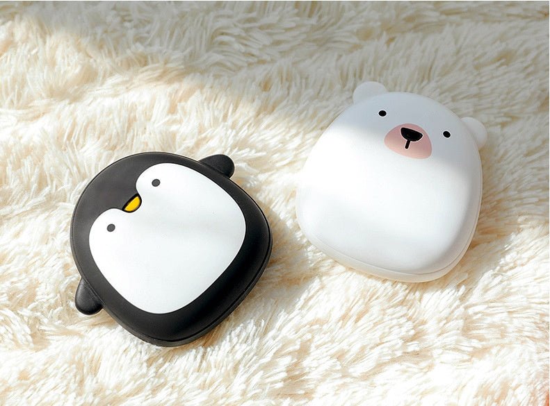 Cute Cartoon Penguin Polar Bear Electric Hand Warmers USB Rechargeable Double - Side Heating Pocket Power Bank Warmer - Zambeel