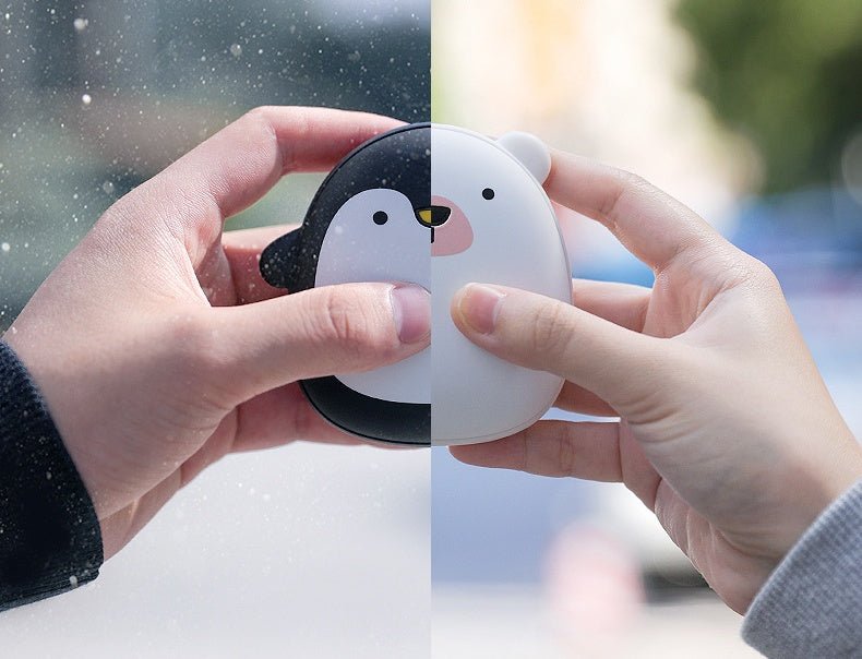 Cute Cartoon Penguin Polar Bear Electric Hand Warmers USB Rechargeable Double - Side Heating Pocket Power Bank Warmer - Zambeel