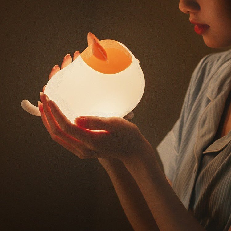 Cute Cat Silicone Bedroom Bedside Lamp - Zambeel