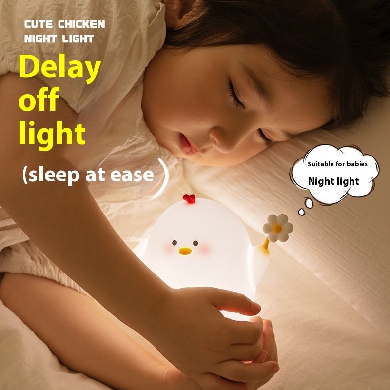 Cute Chicken Night Light Silicone Atmosphere Small Night Lamp - Zambeel