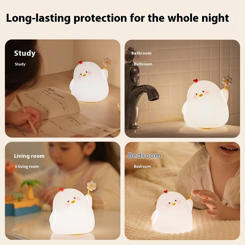 Cute Chicken Night Light Silicone Atmosphere Small Night Lamp - Zambeel