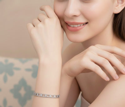 Cutwork Dot Design Bangle & Ring Set - Zambeel