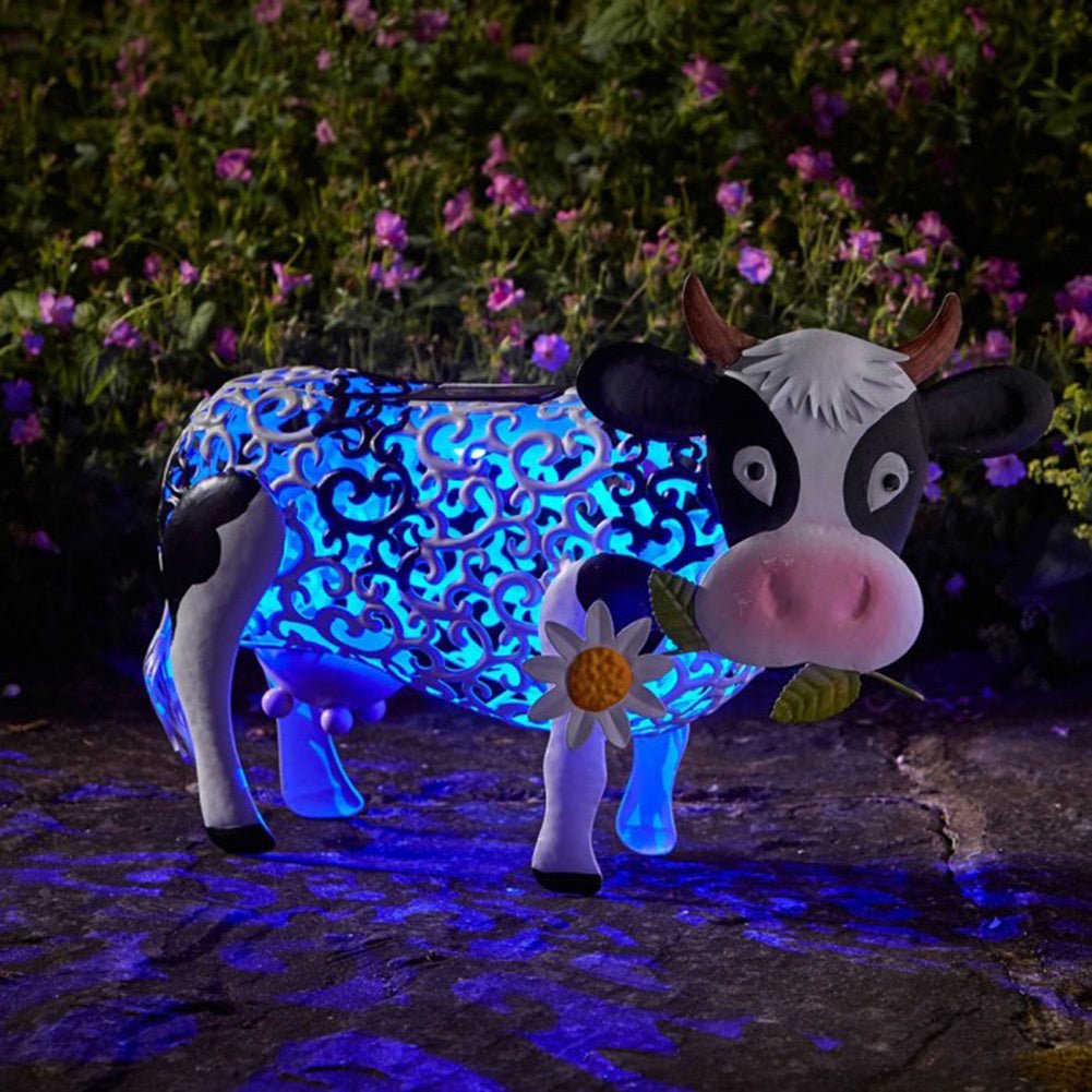 Daisy Cow Solar Lamp Resin Ornament Garden Decoration - Zambeel