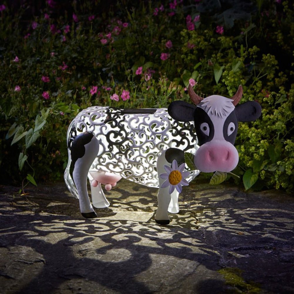 Daisy Cow Solar Lamp Resin Ornament Garden Decoration - Zambeel