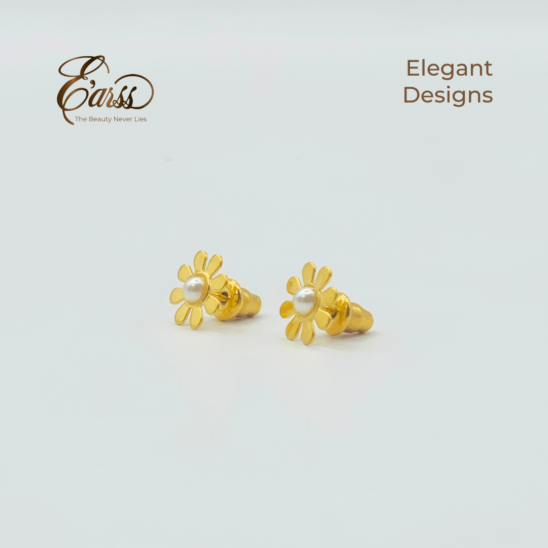 Daisy with Pearl Gold | Stainless Steel | 18K Gold Plated - Zambeel