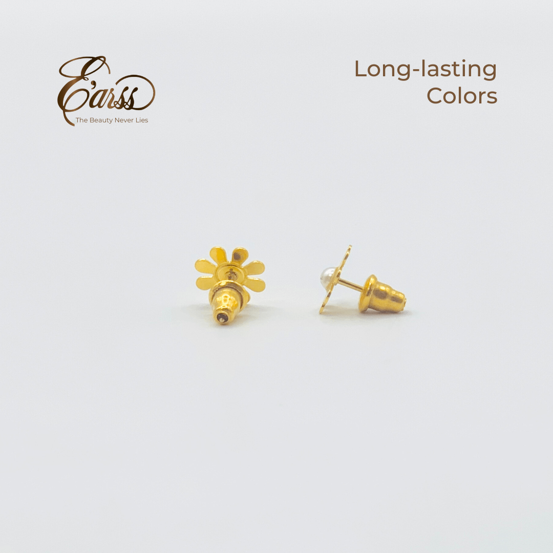 Daisy with Pearl Gold | Stainless Steel | 18K Gold Plated - Zambeel