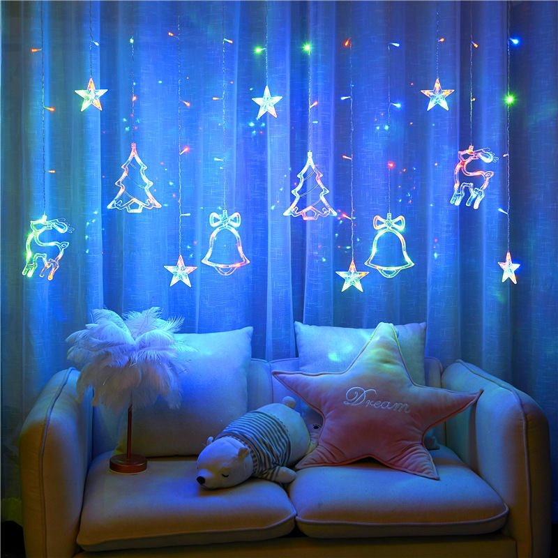 Decorate Christmas Tree Hanging Lamp Room Bedroom Curtain Layout - Zambeel