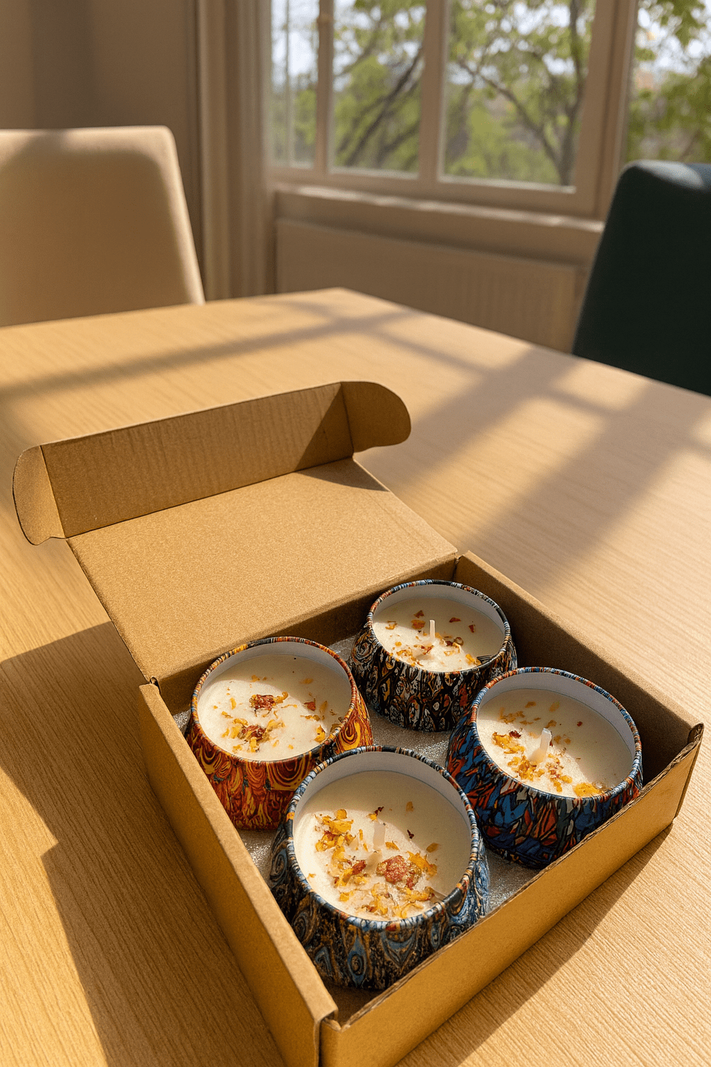 Decorative Floral Scented Tin Candles - Zambeel