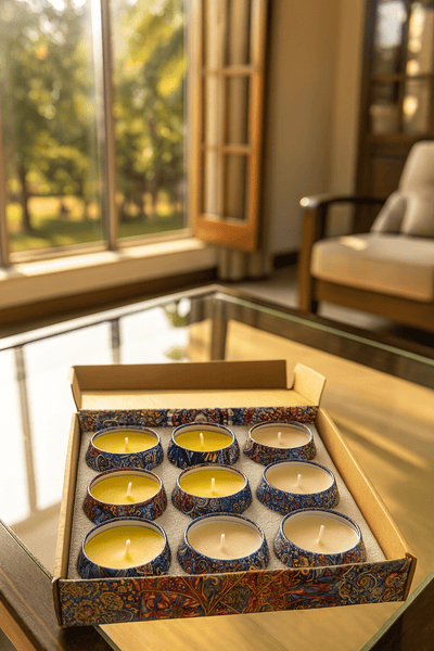Decorative Scented Tin Candle Gift Set - Zambeel