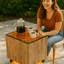 Denol LED‑Illuminated Wood & Glass Display Coffee Table - Zambeel