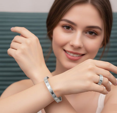 Designer CD - Inspired Chain Link Bangle & Ring Set - Zambeel