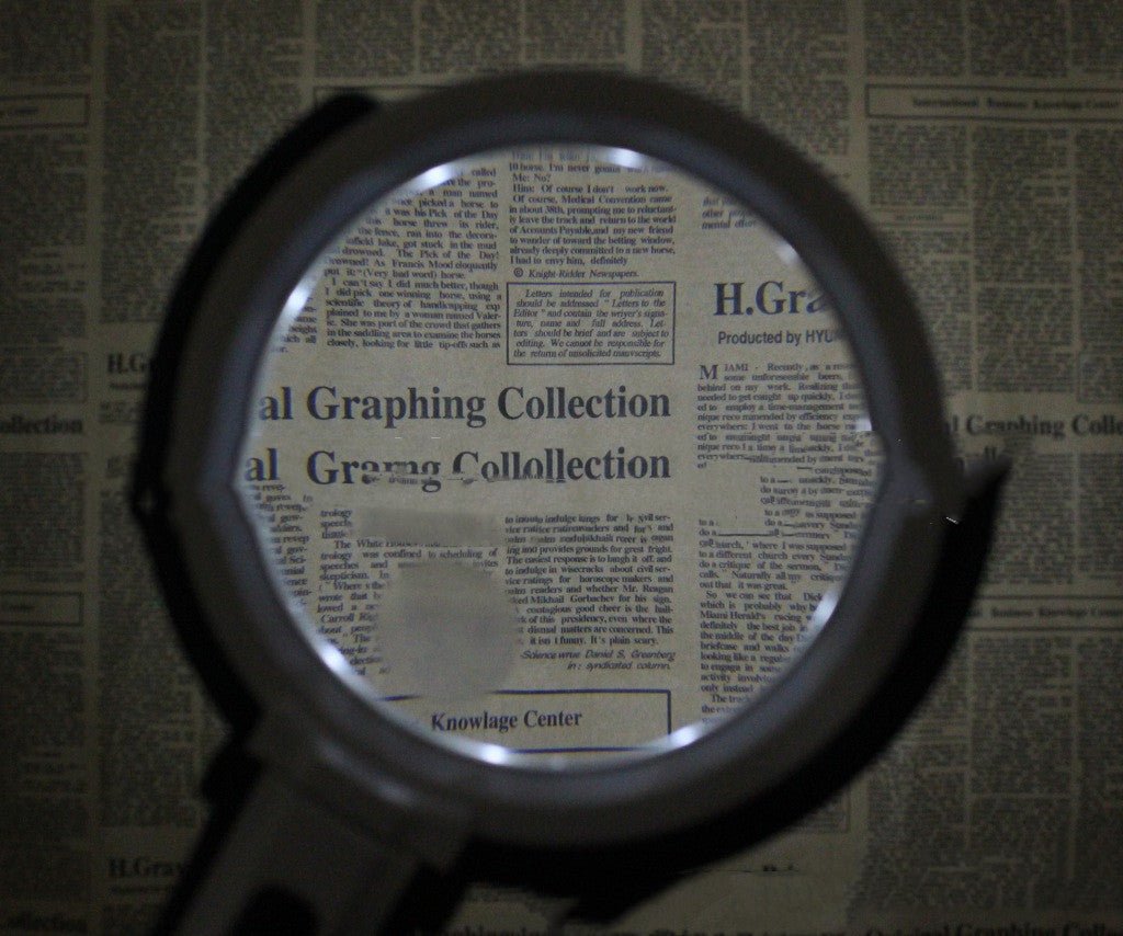 Desktop Folding Handheld Magnifying Glass Folding With Ten Lights External Power Supply Led Magnifying Glass - Zambeel